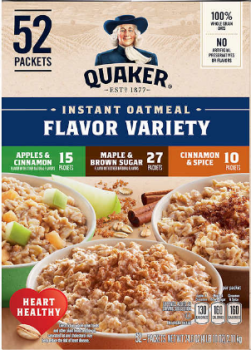 QUAKER 'Variety' Instant Oatmeal 52 Einzelpacks, 3 Sorten 2110 gr